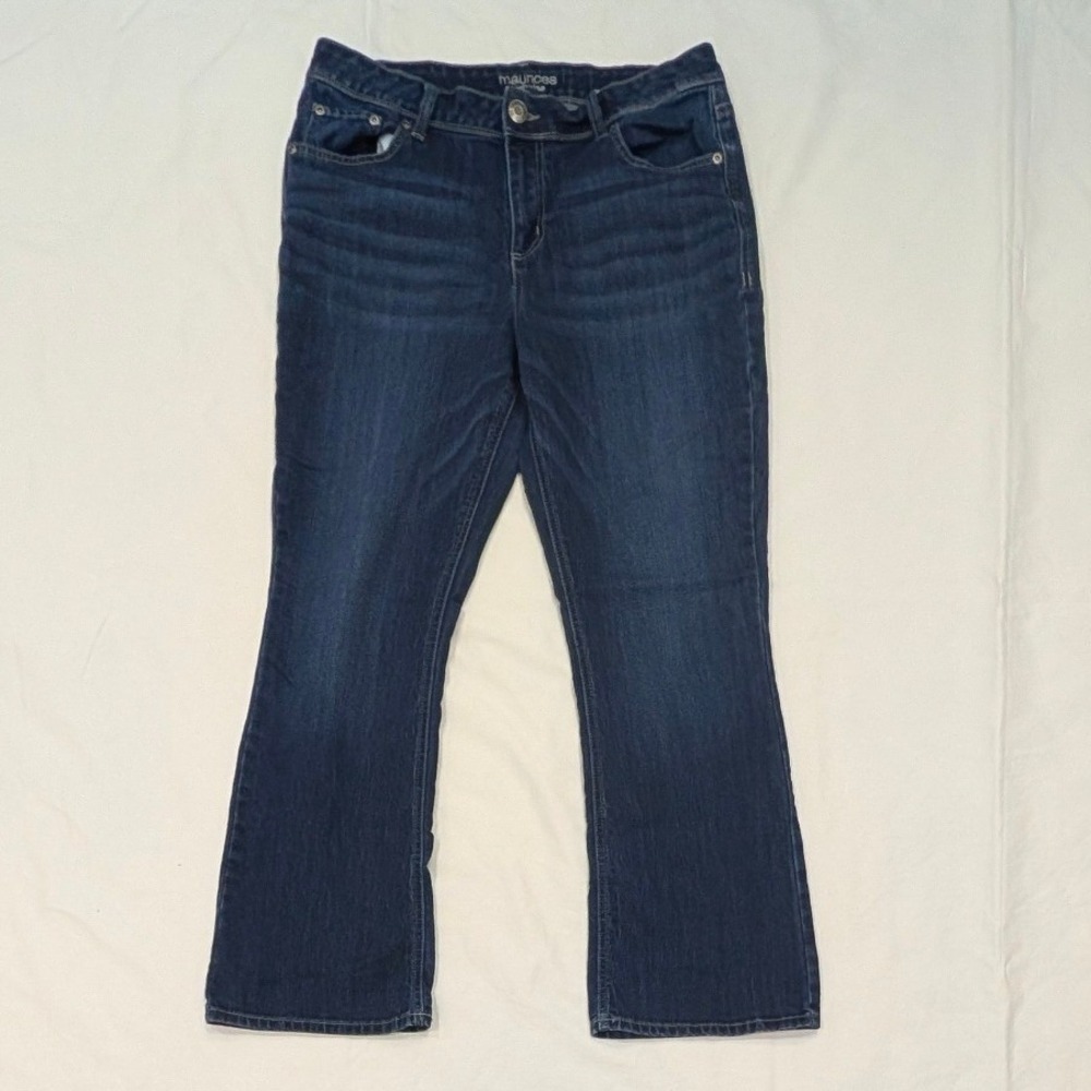 Maurices High Rise Straight Leg Dark Wash Jeans Womens 14 Short